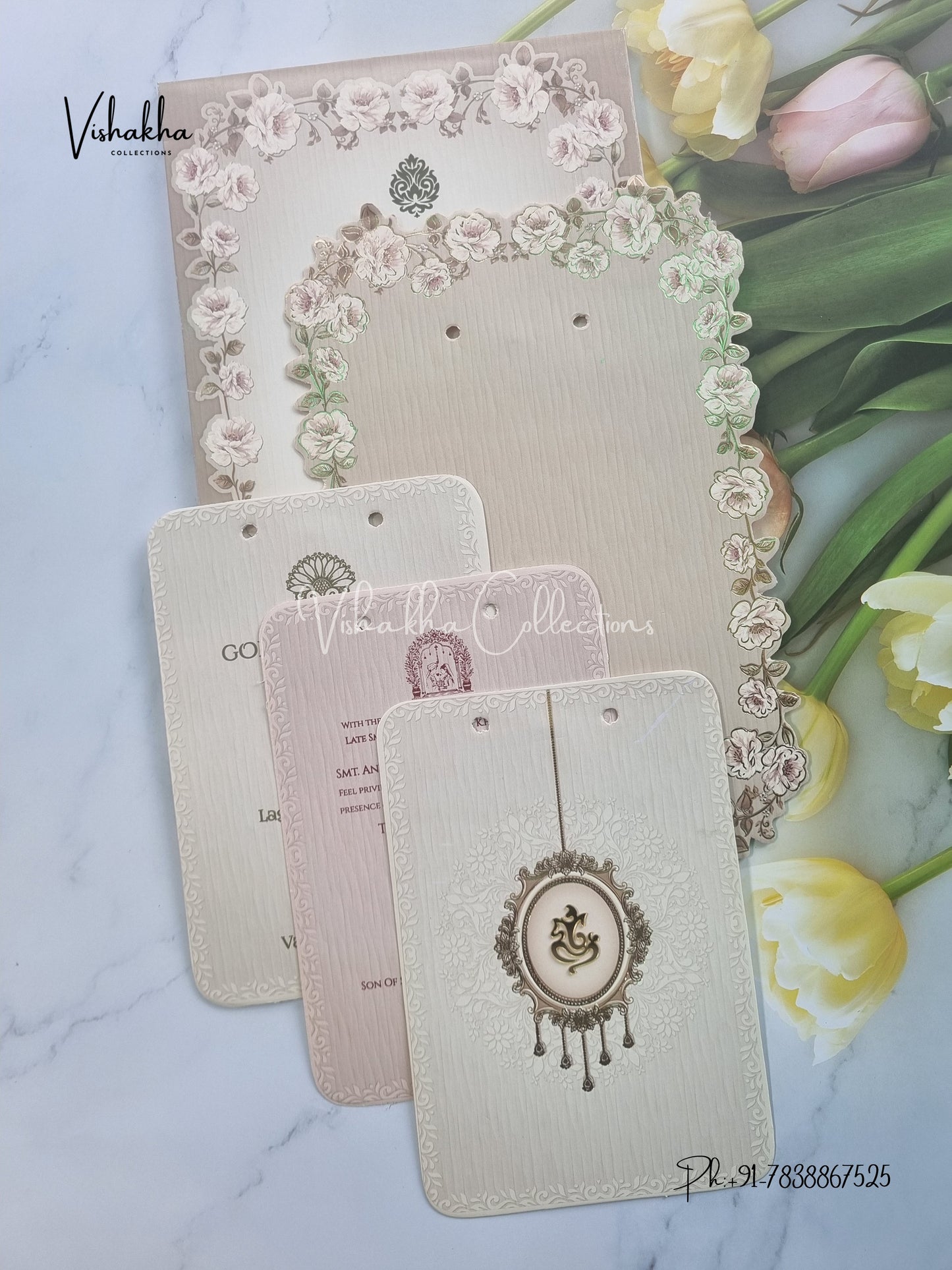 Semi Box Ganesh Ji Hindu Sikh invitation Cards CR-8047