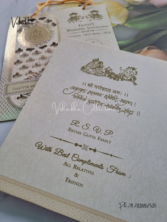 Ganesh Ji Hindu Sikh Carry Bag invitation Cards CR-8064