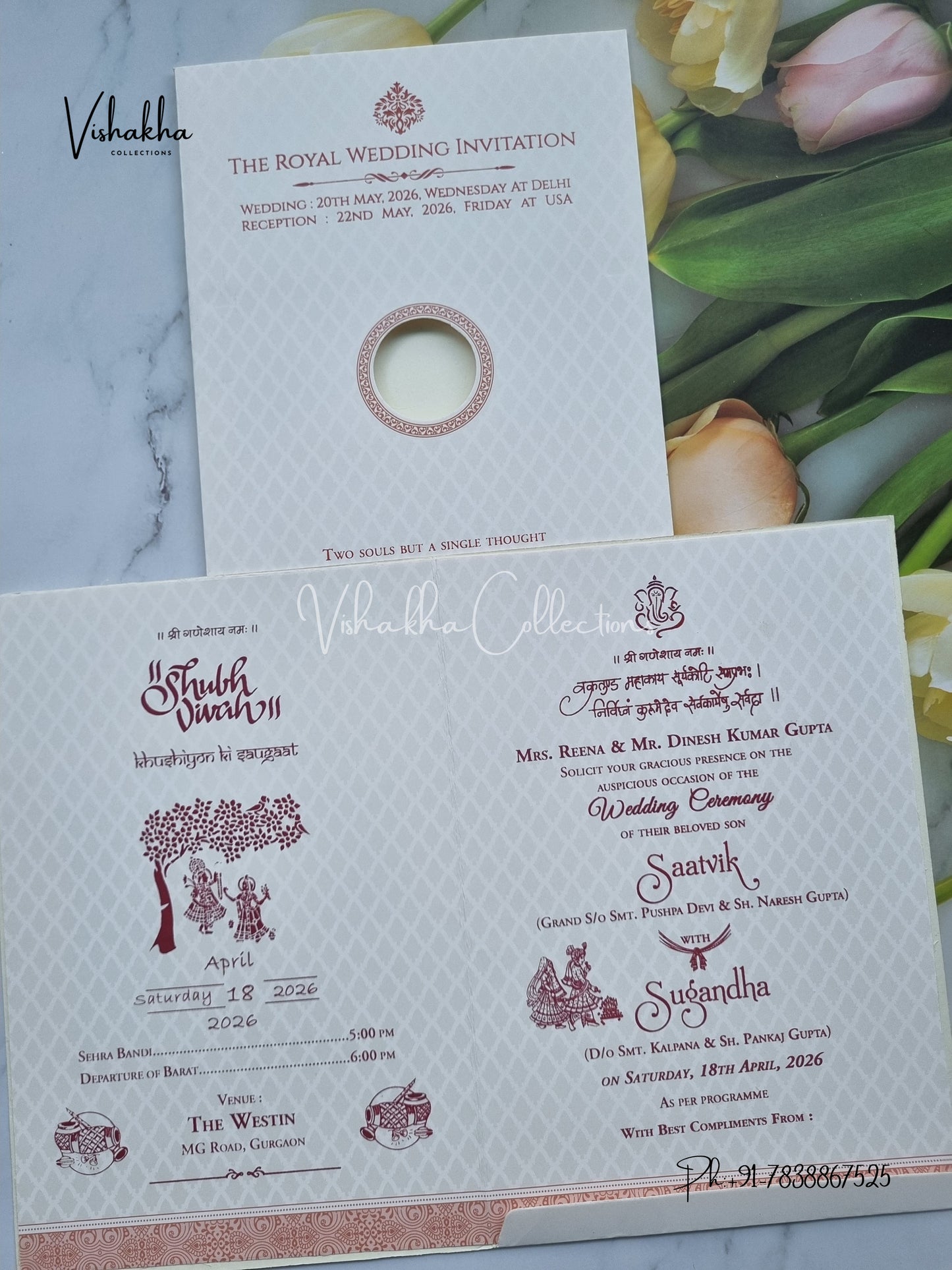 Hindu Muslim Christian Sikh invitation Cards CR-8075P