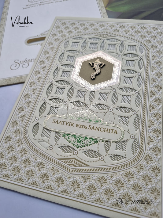 Flower Hindu Muslim Christian Sikh invitation Cards CR-8079P