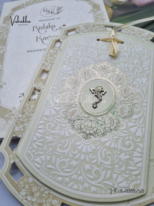 Semi Box Hindu Muslim Christian Sikh invitation Cards CR-8081