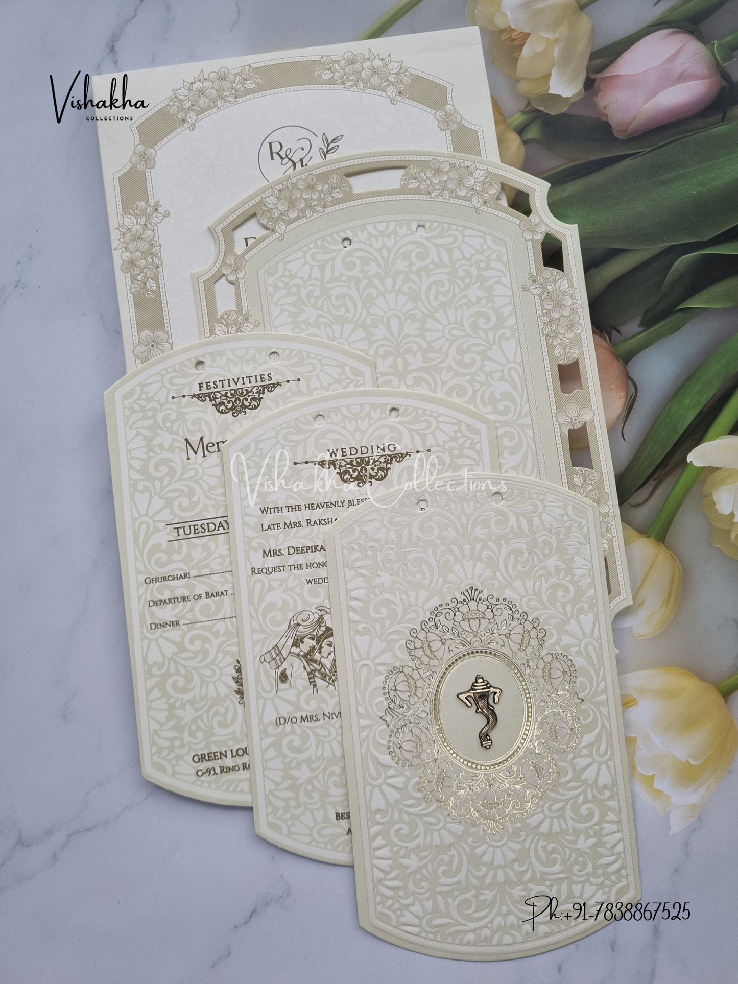 Semi Box Hindu Muslim Christian Sikh invitation Cards CR-8081