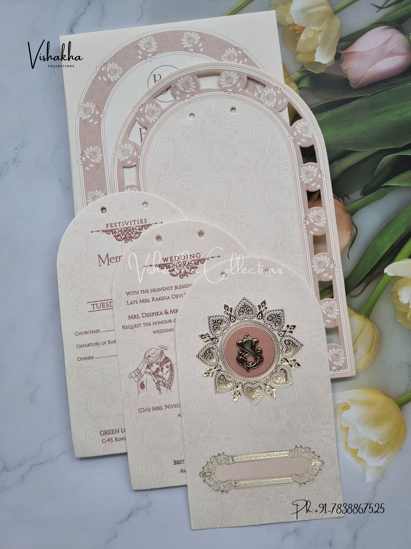 Semi Box Hindu Muslim Christian Sikh invitation Cards CR-8082