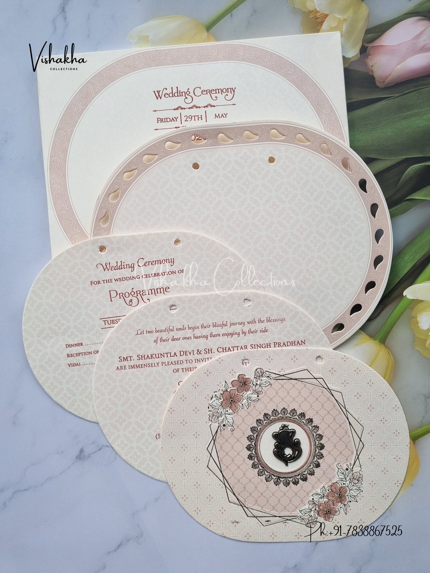 Semi Box Hindu Muslim Christian Sikh invitation Cards CR-8084