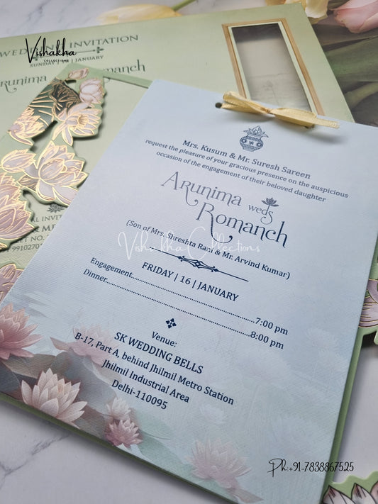 Flower Hindu Muslim Christian Sikh invitation Cards EJ-5029