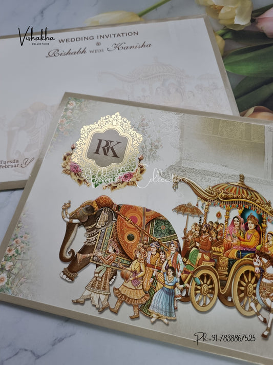 Barat Dulah Dulhan Hindu Sikh invitation Cards EJ-5090
