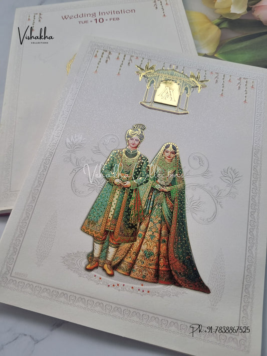 Semi Box Dulah Dulhan Hindu Sikh invitation Cards EJ-5101