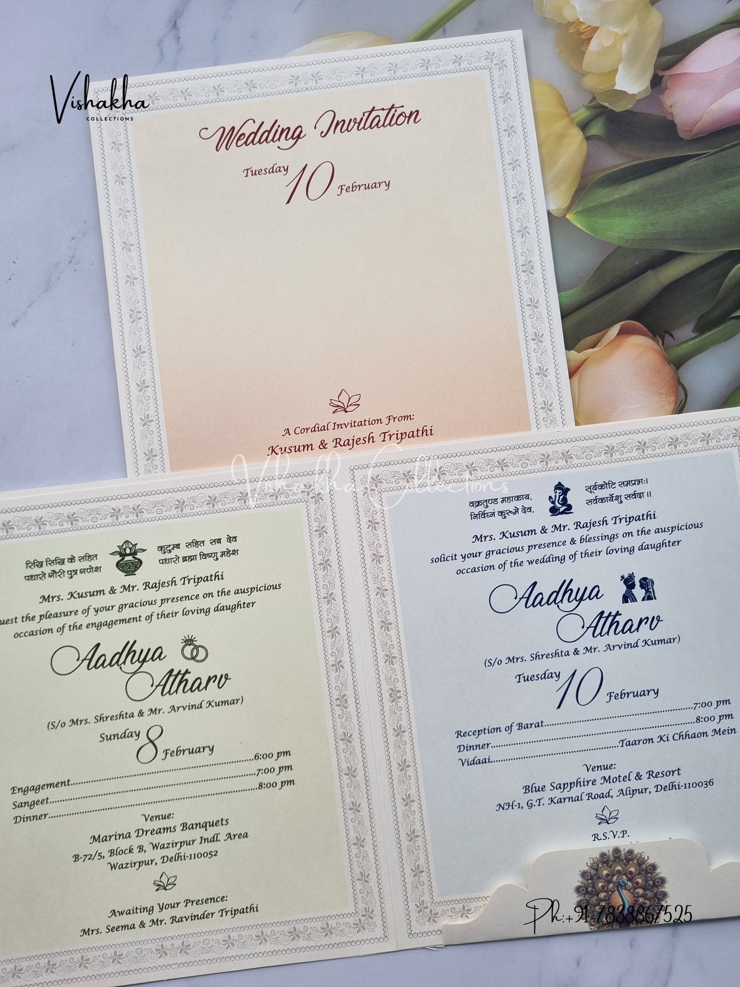 Radha Krishna Hindu invitation Cards EJ-5136