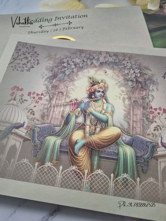 Semi Box Hindu invitation Cards EJ-5139