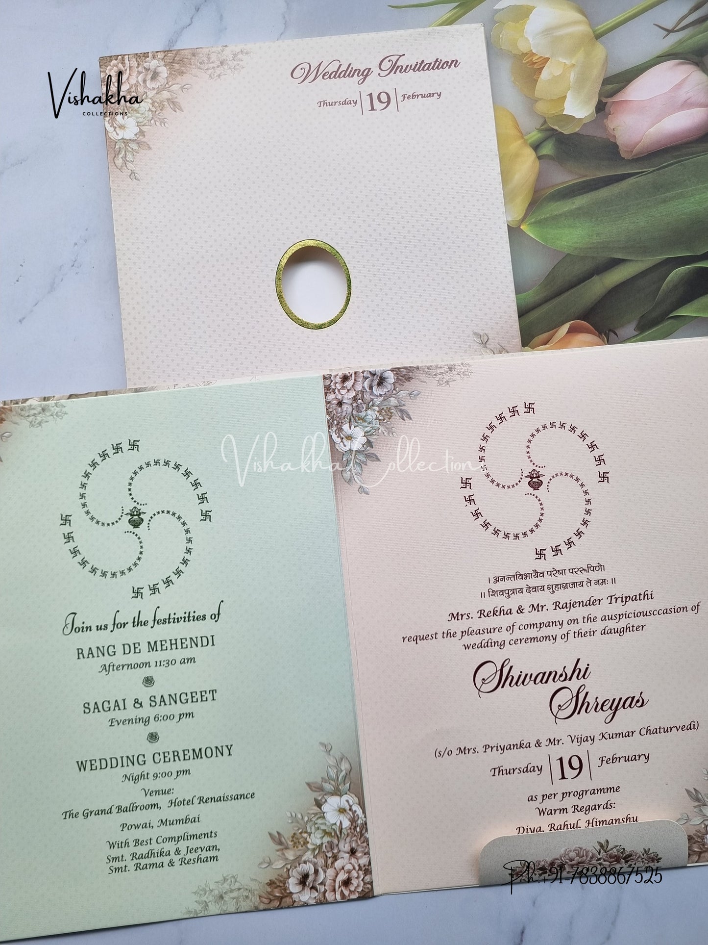 Hindu Muslim Christian Sikh invitation Cards EJ-5158