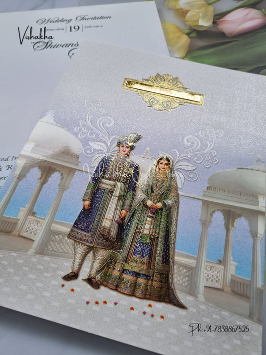 Dulah Dulhan Hindu Sikh invitation Cards EJ-5161