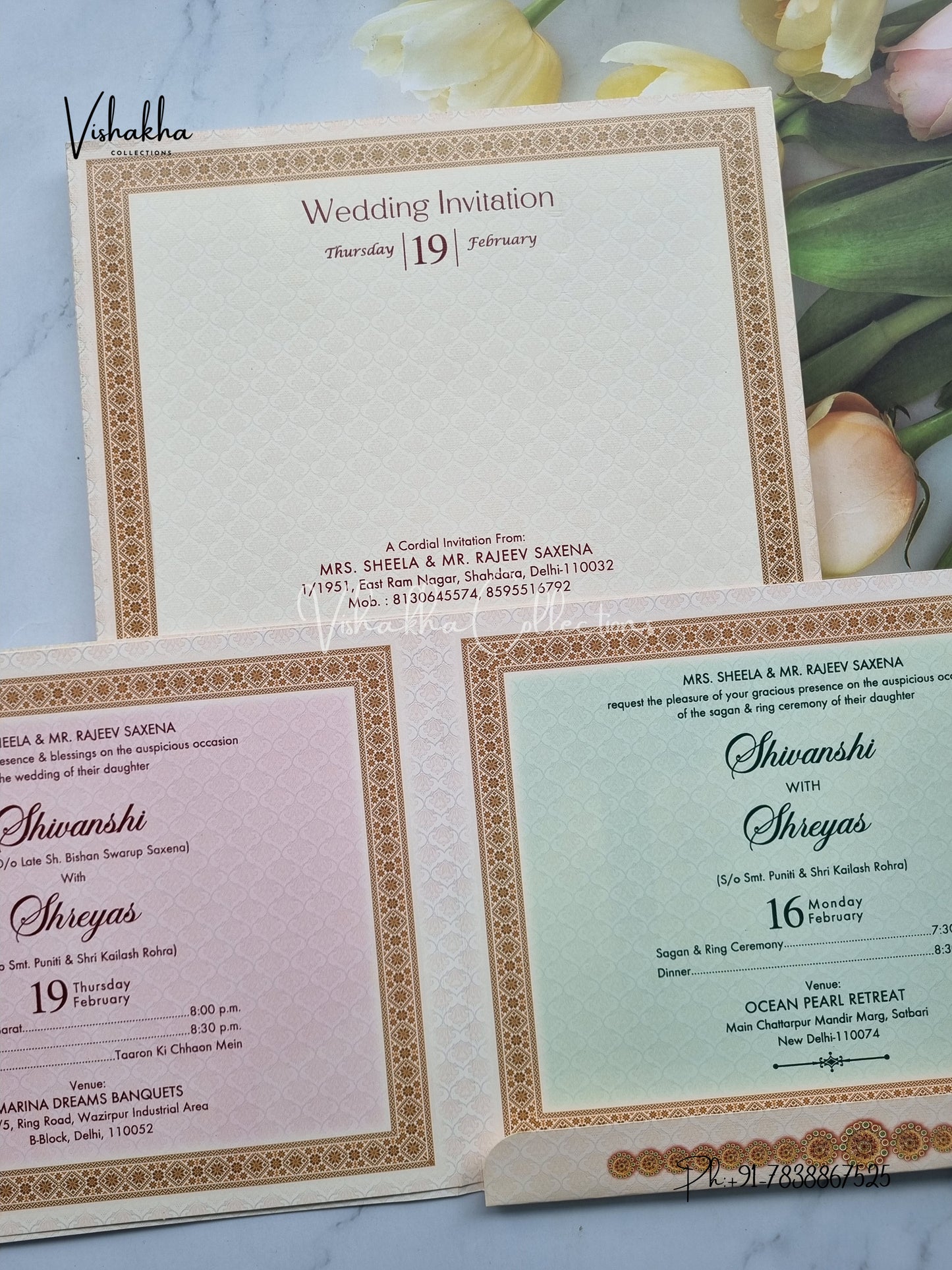 Hindu Muslim Christian Sikh invitation Cards EJ-5179