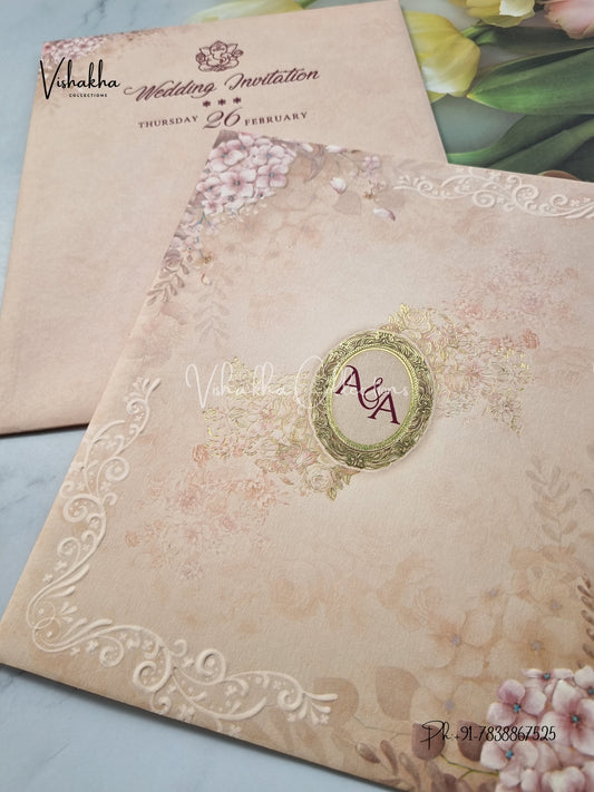 Flower Hindu Muslim Christian Sikh invitation Cards EJ-5181