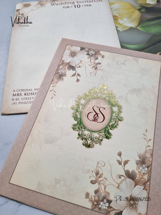 Flower Hindu Muslim Christian Sikh invitation Cards EJ-5203