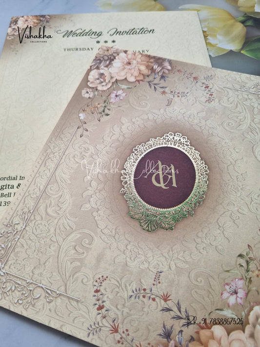 Flower Hindu Muslim Christian Sikh invitation Cards EJ-5210