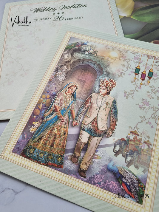 Dulah Dulhan Hindu Sikh invitation Cards EJ-5217