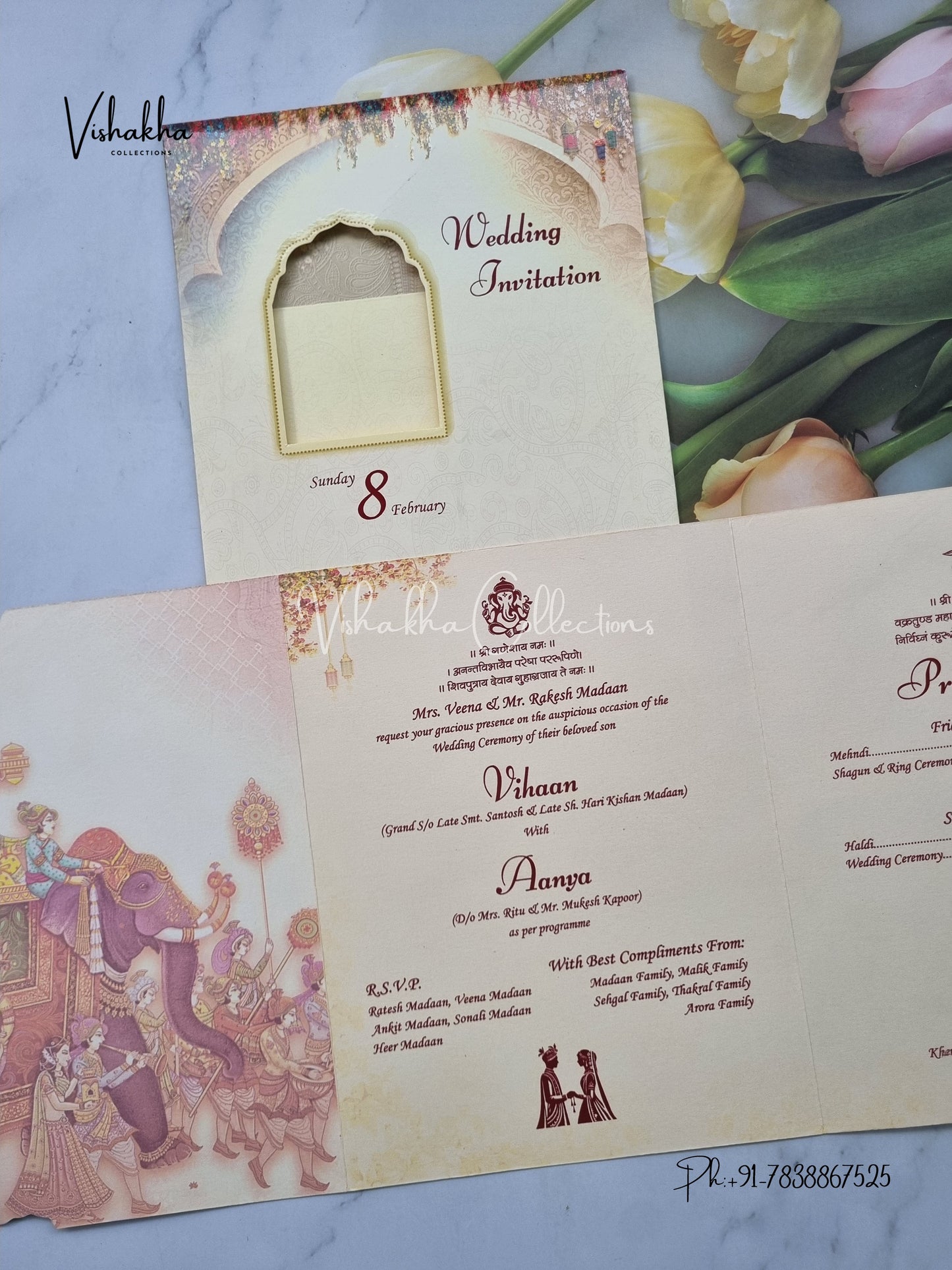 Dulah Dulhan Hindu Sikh invitation Cards EJ-5258