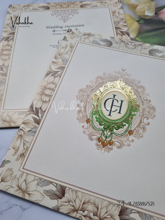 Flower Hindu Muslim Christian Sikh invitation Cards EJ-5282