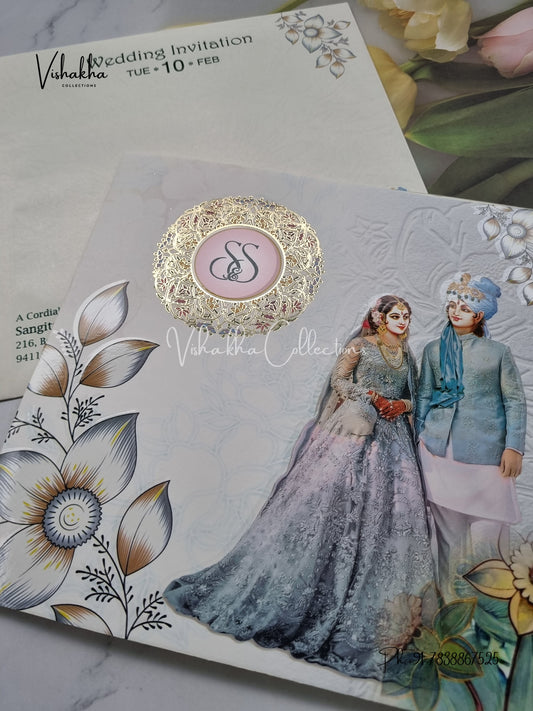 Dulah Dulhan Hindu Sikh invitation Cards EJ-5299