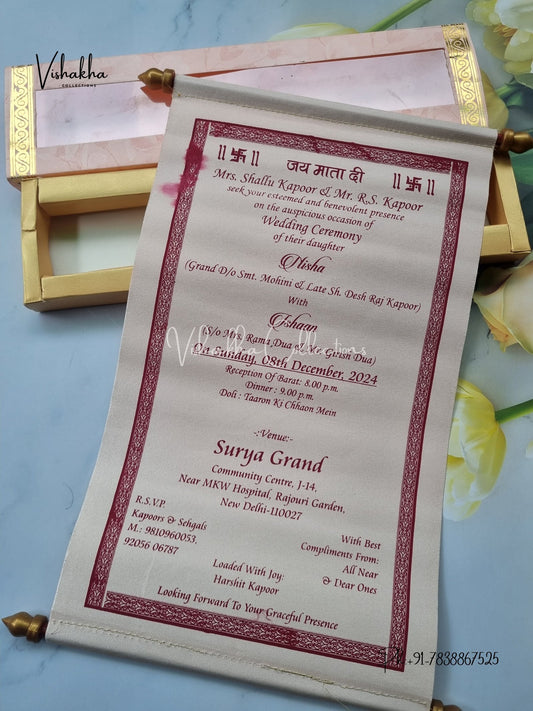 Scroll Farman invitation Cards FC-048