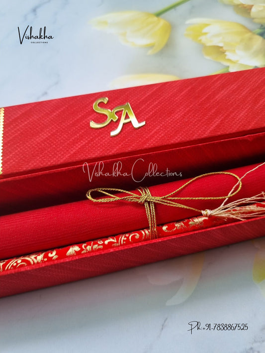 Scroll Farman invitation Cards FC-050