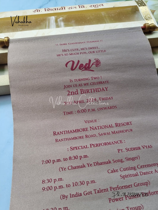 Scroll Farman invitation Cards FC-054