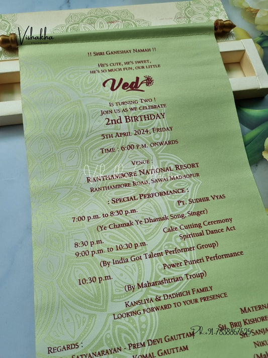 Scroll Farman invitation Cards FC-059