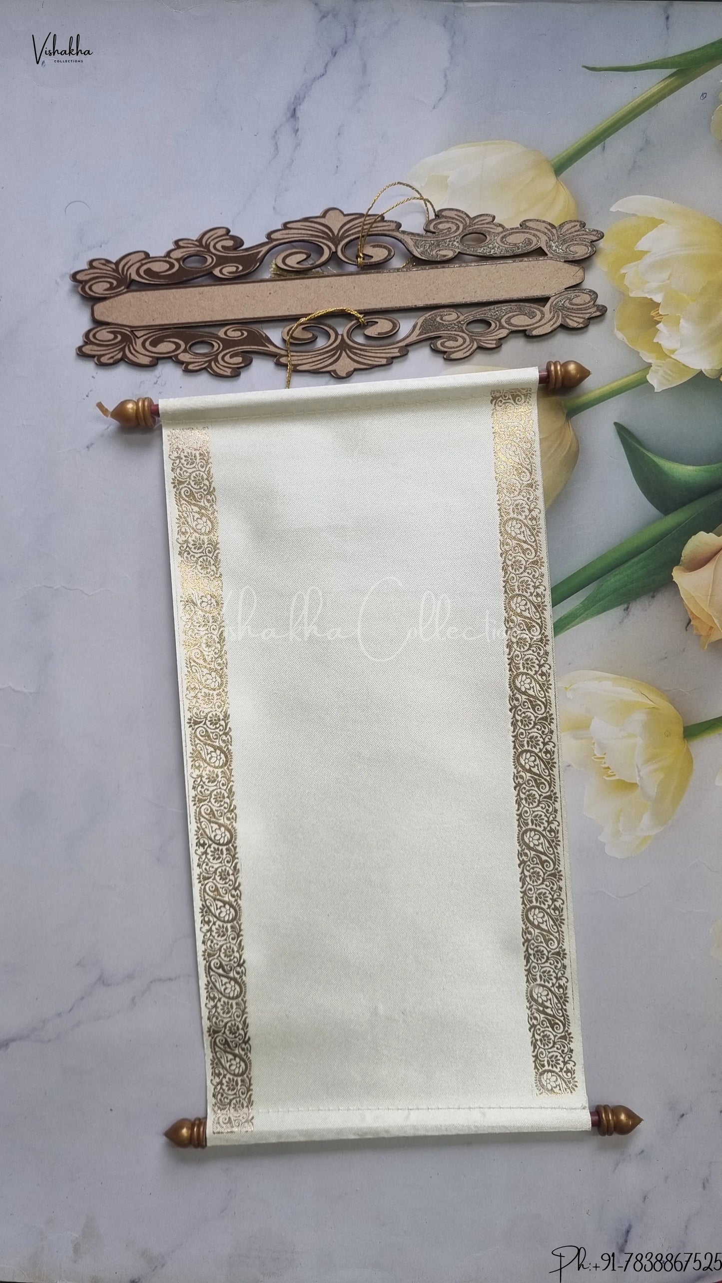 Hindu Muslim Christian Jain Sikh Scroll Farman Colored wedding invitation Cards FC-089