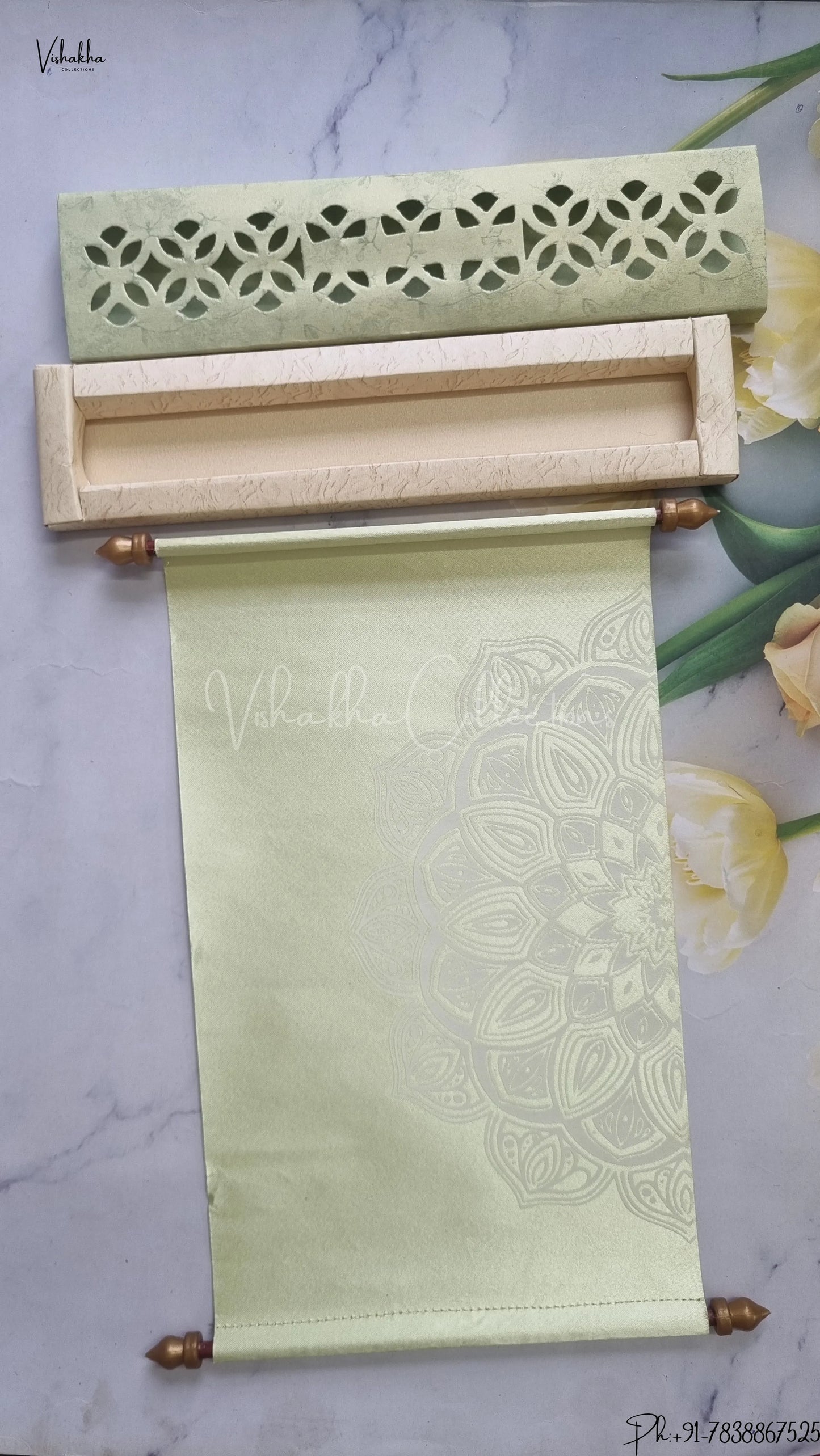 Hindu Muslim Christian Jain Sikh Scroll Farman Colored wedding invitation Cards FC-092