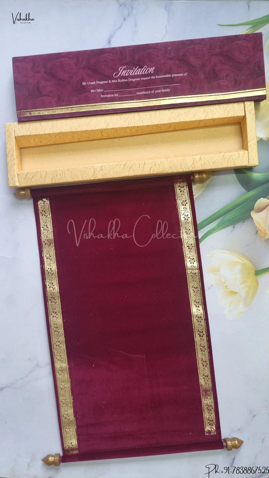 Hindu Muslim Christian Jain Sikh Scroll Farman Colored wedding invitation Cards FC-099