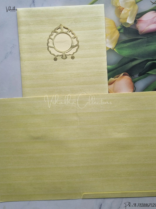 Semi Box Ganesh Ji Hindu Light Pastel Green Colored wedding invitation Cards GS-134