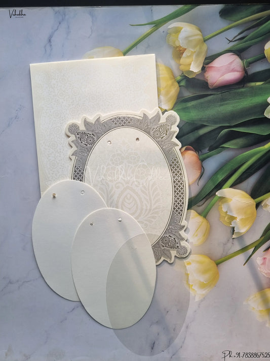 Radha Krishna Semi Box Ganesh Ji Hindu Light Blue Colored wedding invitation Cards GS-139