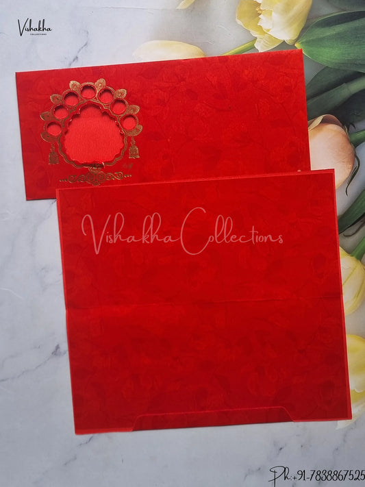 Ganesh Ji Hindu Red Colored wedding invitation Cards GS-51