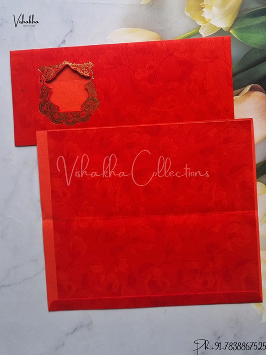 Ganesh Ji Hindu Red Colored wedding invitation Cards GS-58