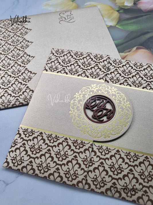 Double Door Hindu Muslim Christian Sikh invitation Cards LN-784