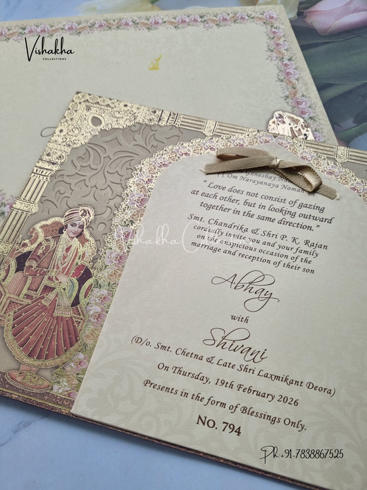 Dulah Dulhan Hindu Sikh MDF Board Laser Cut Colored invitation Cards LN-794