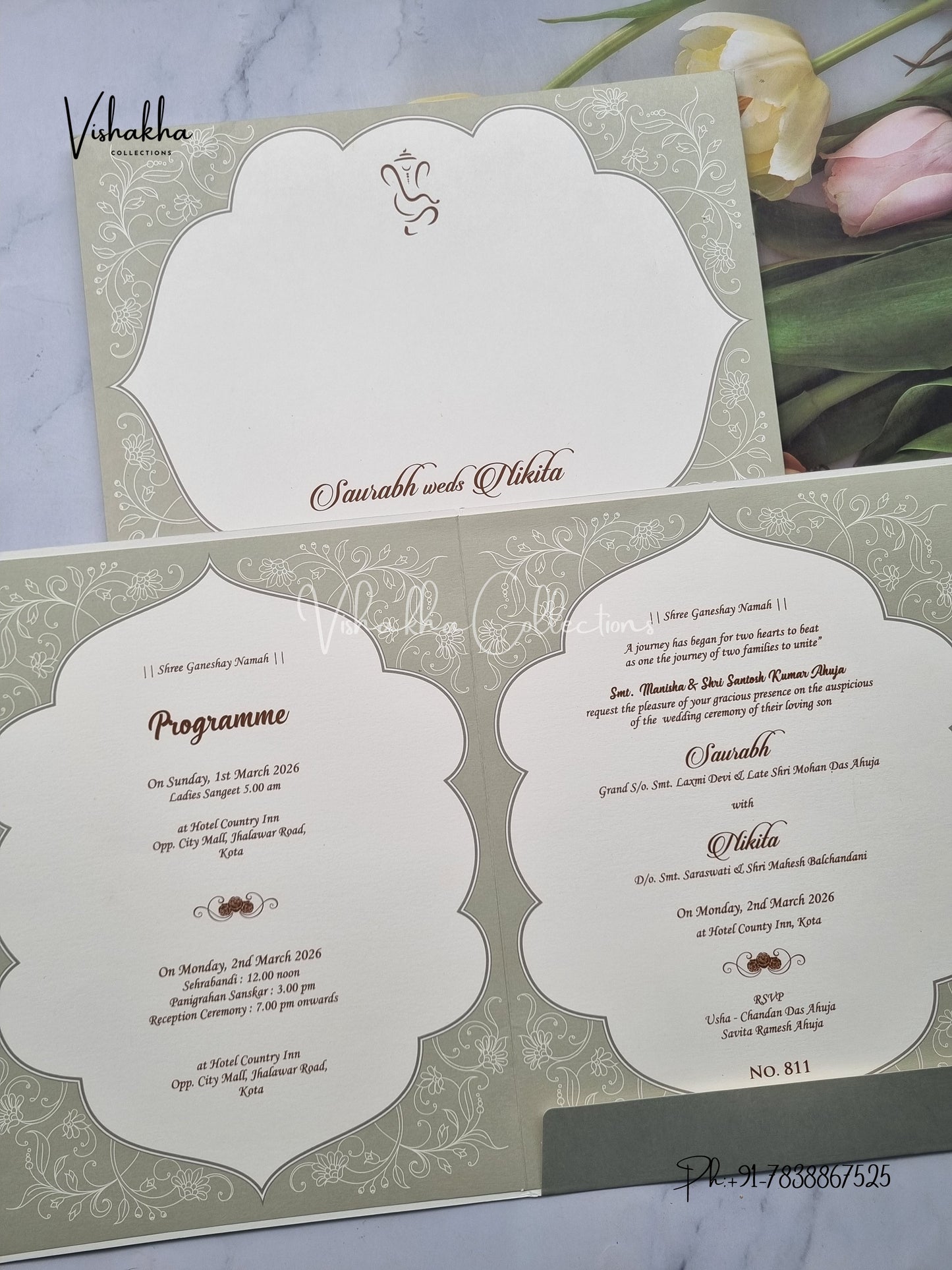 Hindu Sikh invitation Cards LN-811