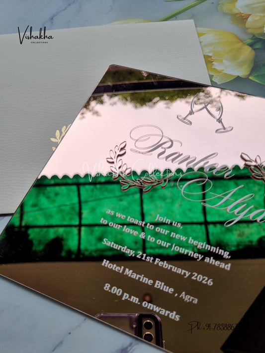 Hindu Muslim Christian Sikh Acrylic Colored invitation Cards LN-821