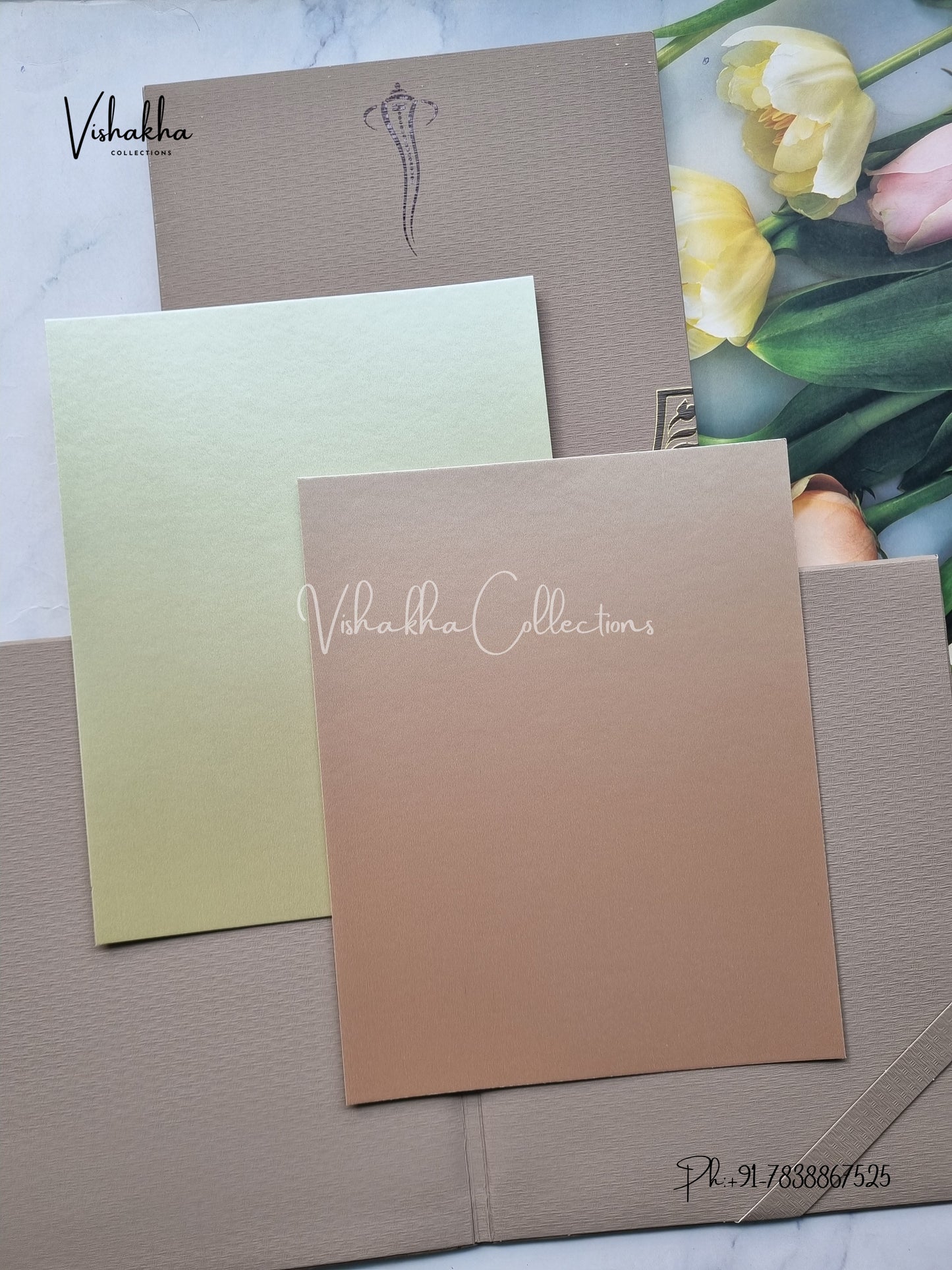 Hindu Muslim Christian Sikh Padded Laser Cut Colored invitation Cards LN-882