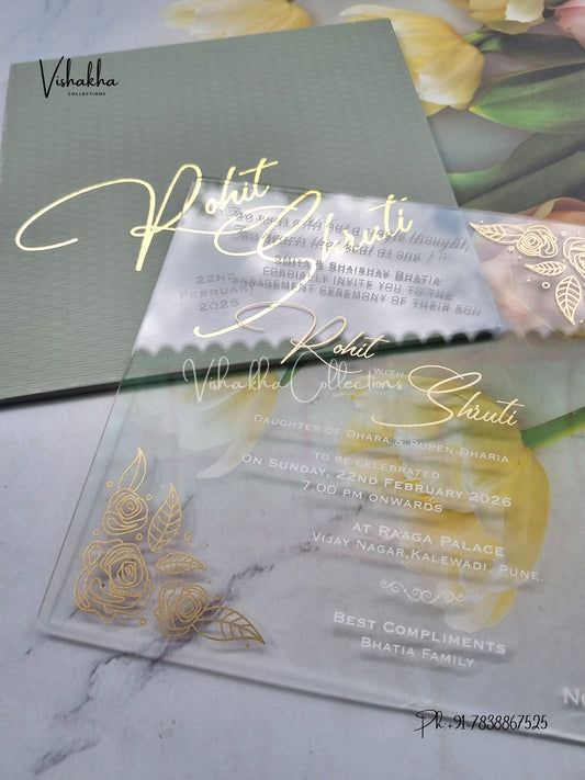 Hindu Muslim Christian Sikh Acrylic invitation Cards LN-902