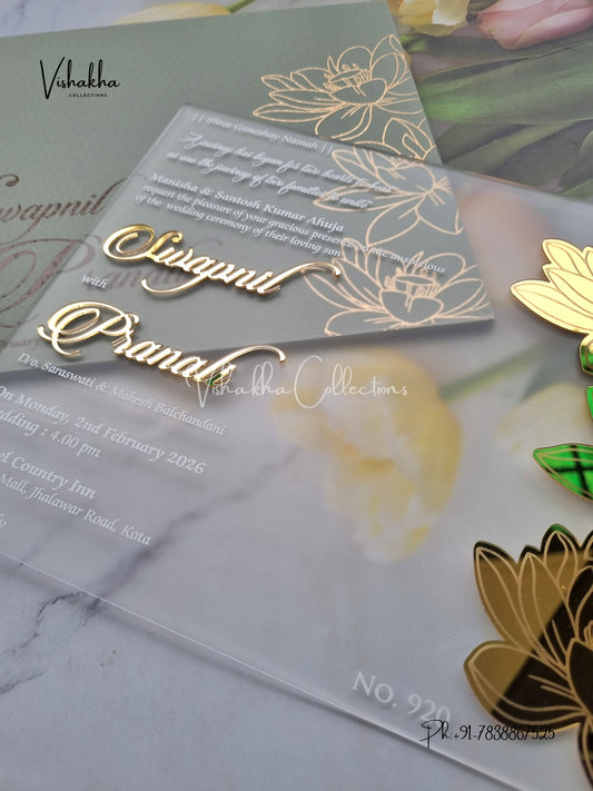 Hindu Muslim Christian Sikh Acrylic Colored invitation Cards LN-920