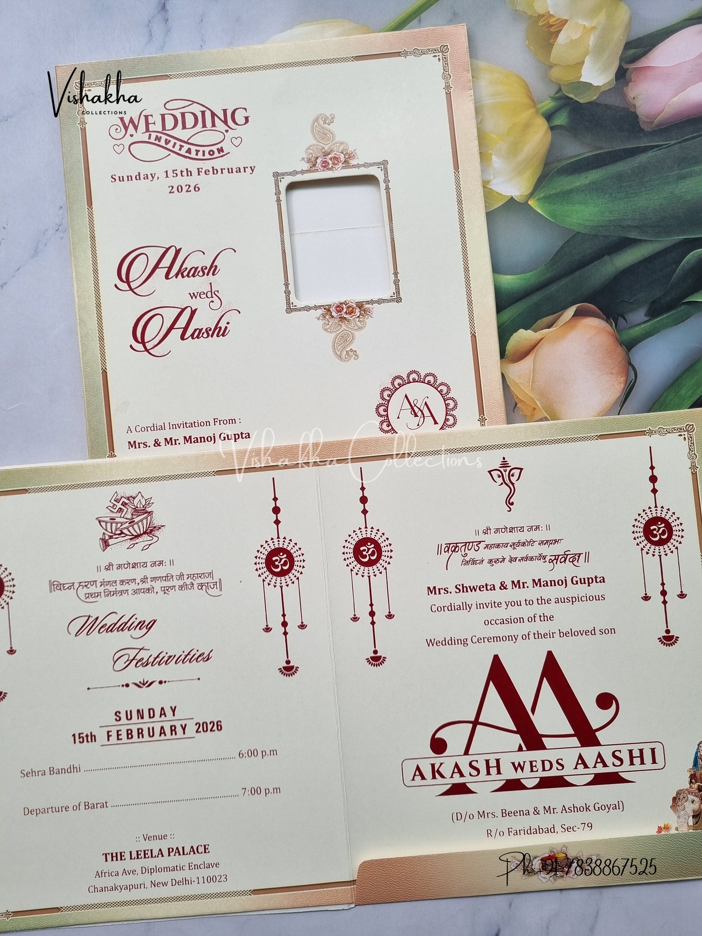 Semi Box Hathi Dulah Dulhan Hindu Yellow Colored invitation Cards NA-1125-37