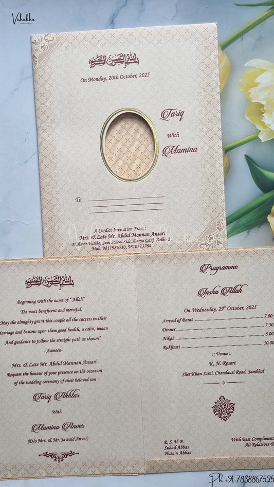 Flower Hindu Muslim Christian Jain Sikh wedding invitation Cards SCH-170