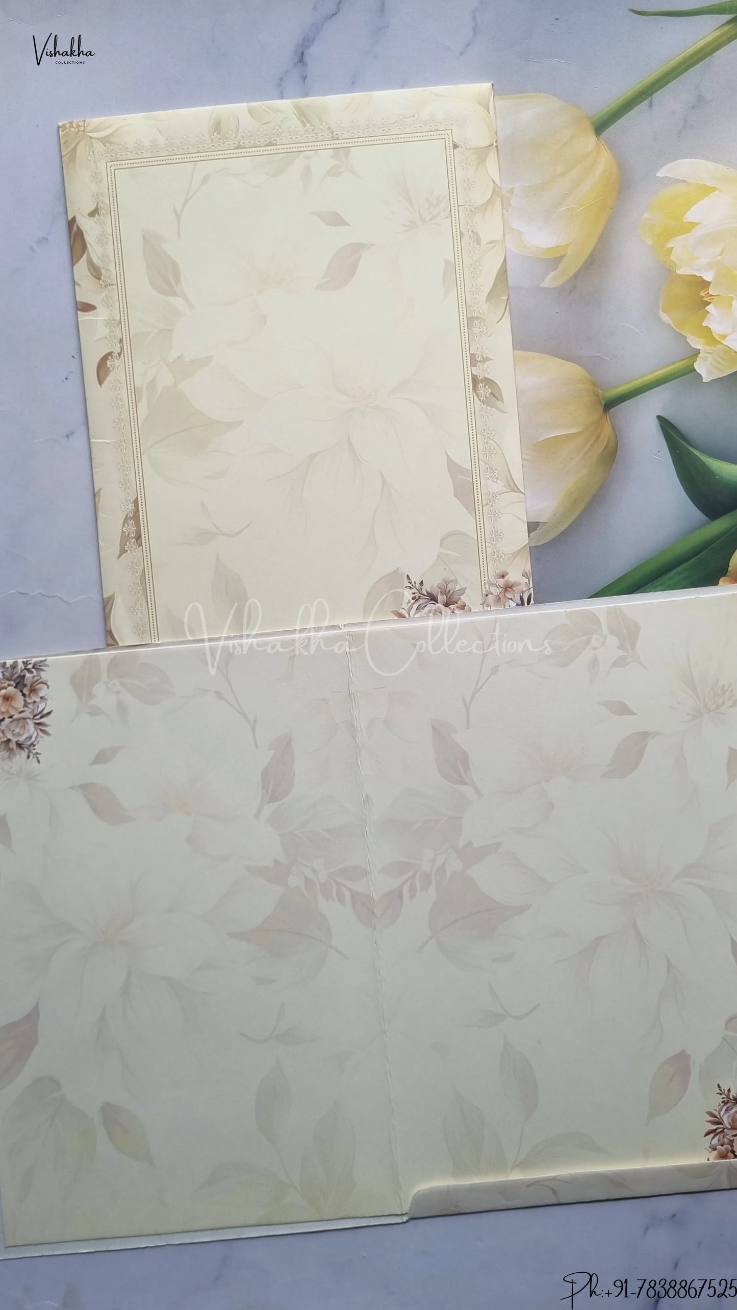 Ganesh Ji Flower Hindu Sikh wedding invitation Cards SCH-2354