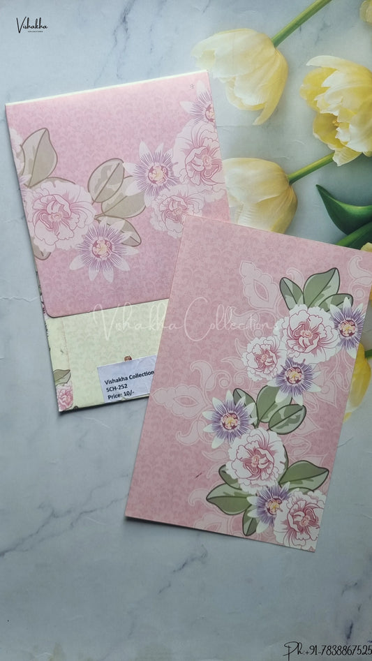 Single Insert Flower Hindu Muslim Christian Jain Sikh wedding invitation Cards SCH-252