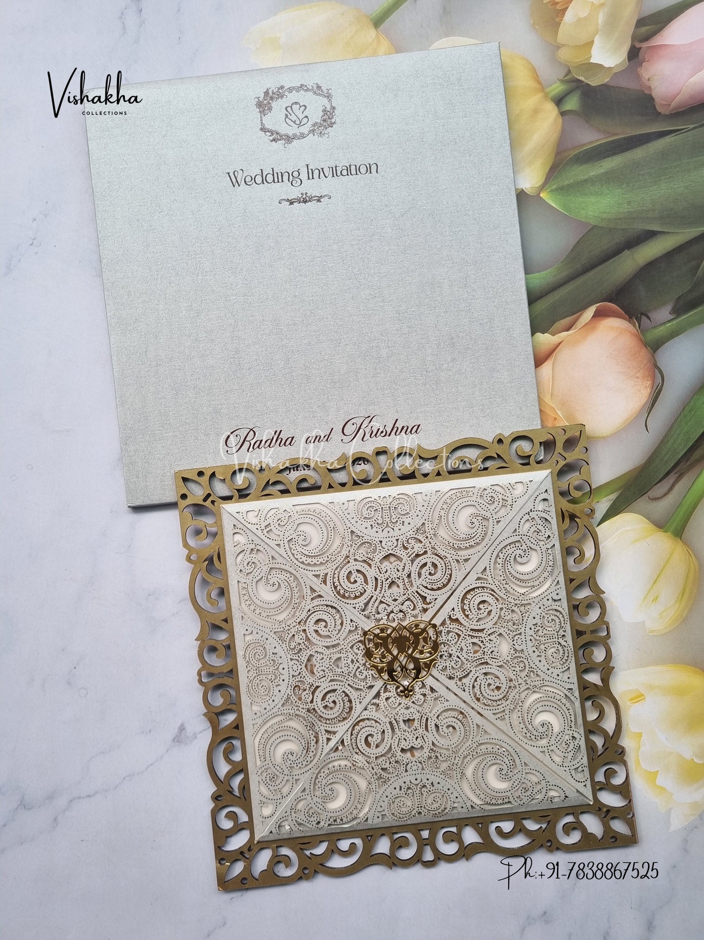 Semi Box Hindu Muslim Christian Sikh MDF Board Laser Cut Laser Cut Colored invitation Cards SN-112