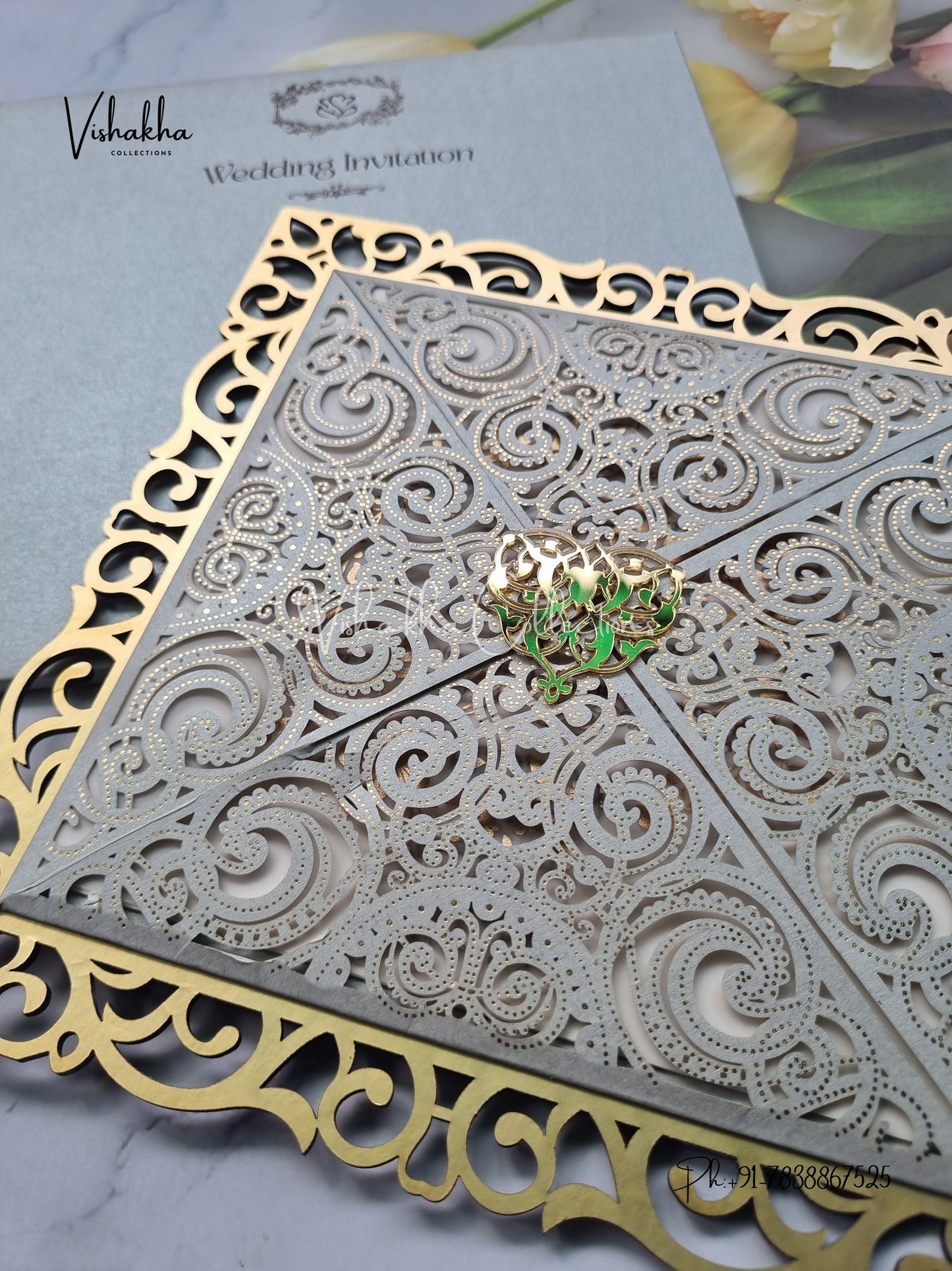 Semi Box Hindu Muslim Christian Sikh MDF Board Laser Cut Laser Cut Colored invitation Cards SN-112