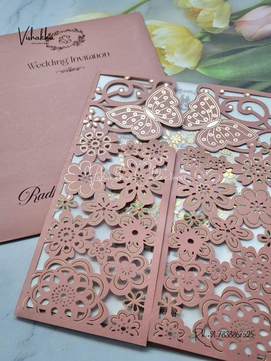 Semi Box Hindu Muslim Christian Sikh Laser Cut Colored invitation Cards SN-117