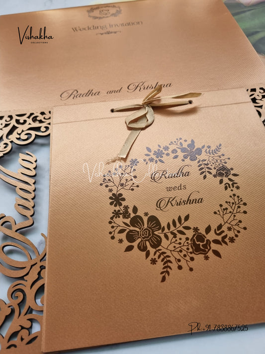 Hindu Muslim Christian Sikh MDF Board Laser Cut Named MDF Laser Cut invitation Cards SN-132