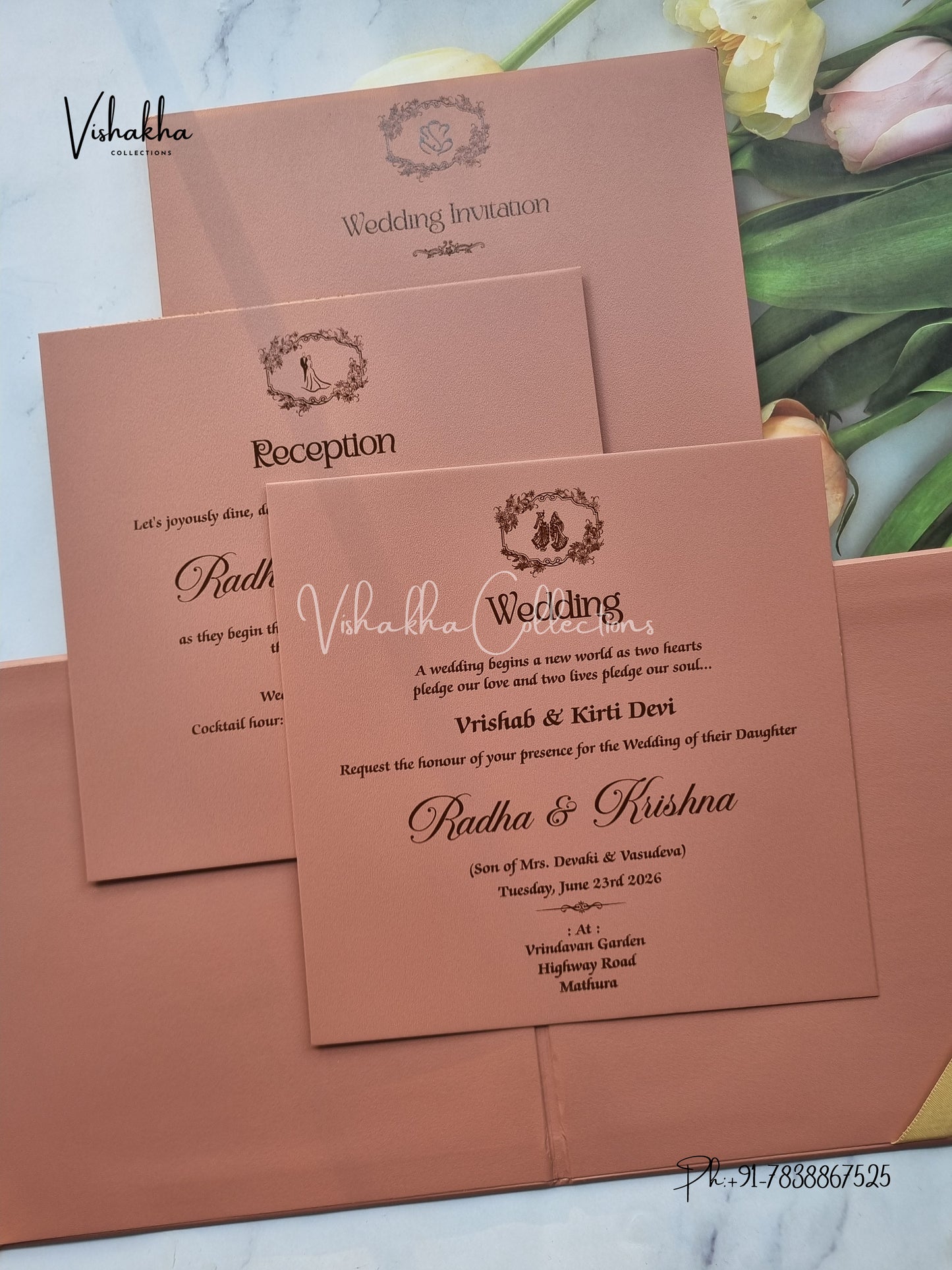 Hindu Muslim Christian Sikh Padded invitation Cards SN-137